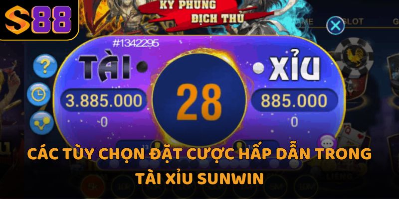 Các tùy chọn đặt cược hấp dẫn trong Tài Xỉu Sunwin